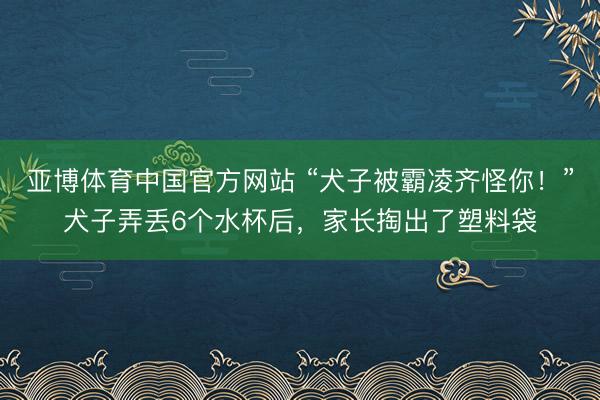 亚博体育中国官方网站 “犬子被霸凌齐怪你！”犬子弄丢6个水杯后，家长掏出了塑料袋